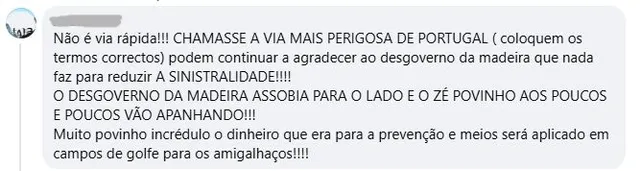 Comentário deixado na notícia 'Despiste no túnel da Fundoa causa três feridos', do DIÁRIO<br>