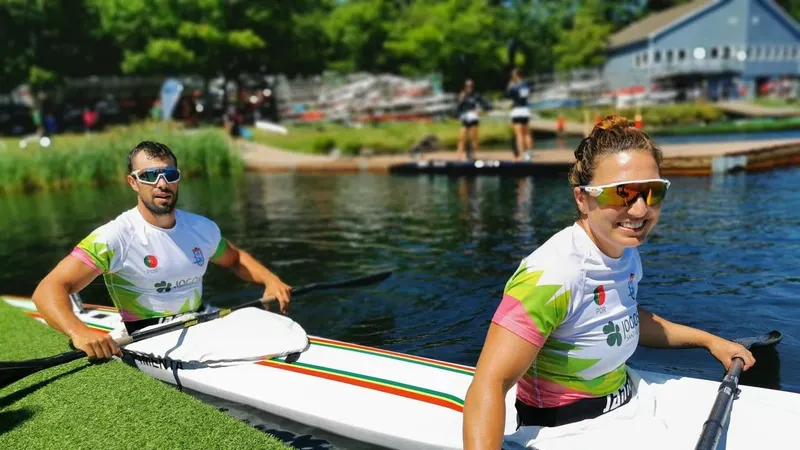 Fernando Pimenta e Teresa Portela fizeram dupla na final de K2 500 misto.&nbsp; &nbsp;Foto FPC/Facebook