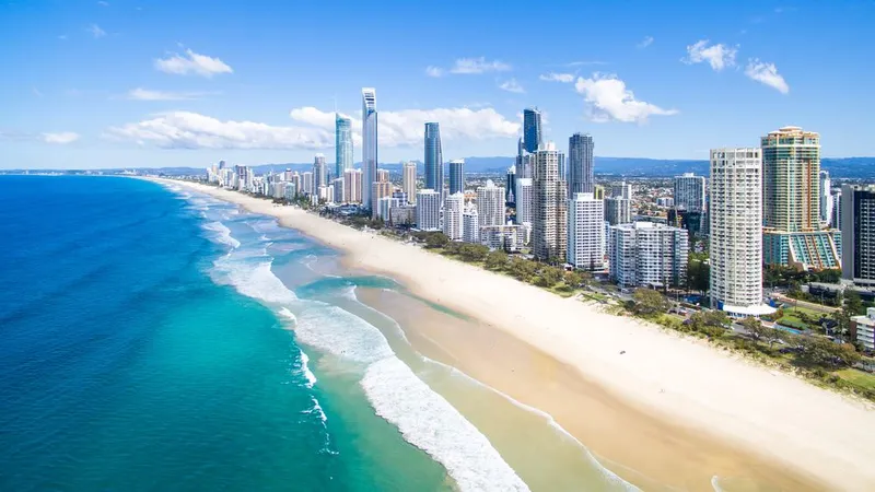 Vista aérea de Surfers Paradise na Gold Coast, Austrália.&nbsp; Foto Shutterstock