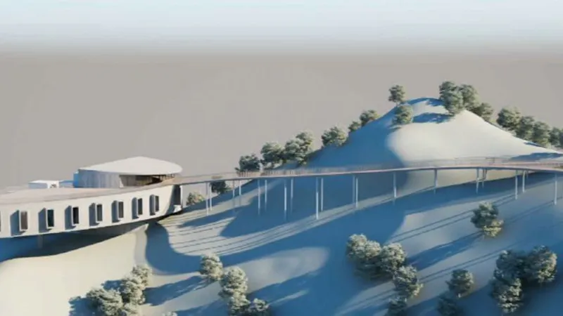 Maquete do projecto que inclui&nbsp;um sistema de teleféricos, um parque de aventura, um centro de interpretação da natureza e uma zipline.