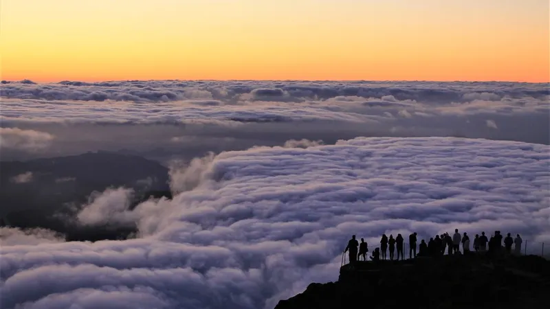 'Nascer do sol na ilha da Madeira'