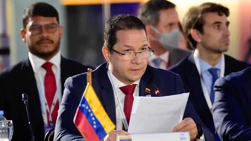 Chanceler Carlos Faría Tortosa, do Ministerio del Poder Popular para Relaciones Exteriores de la República Bolivariana de Venezuela.&nbsp; Foto DR/Twitter/CEPAL