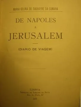 Capa do livro de viagens “De Nápoles a Jerusalém”, da autoria de Maria Celina Sauvayre, publicado em 1899