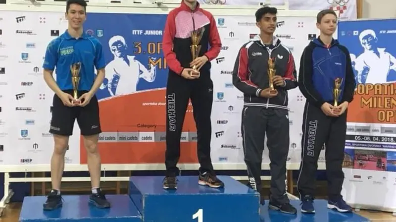 O atleta madeirense subiu ao pódio na prova de juniores.