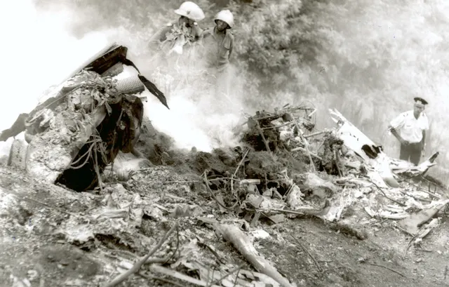 Imagens mostram a violência da queda do Cessna a 25 de Julho de 1991 nas serras do Campanário