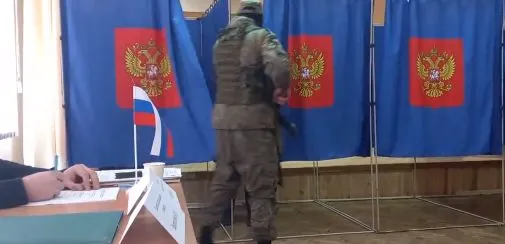Assim se vota na Rússia.&nbsp; &nbsp;Foto DR/XTwitter