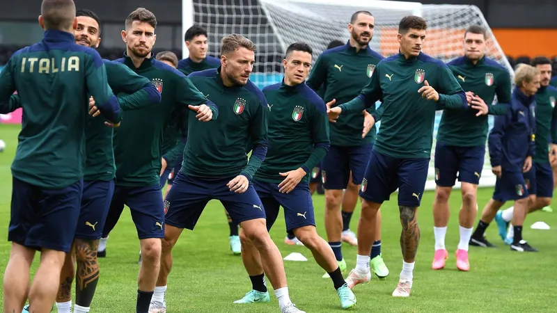 Treino da equipa italiana