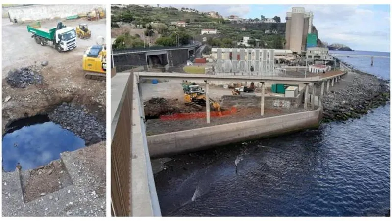 Inspecção ambiental confirmou a existência de hidrocarbonetos, na forma de águas oleosas e solo contaminado, na base do desaterro da empreitada. FOTO DR