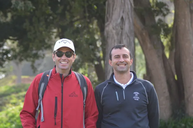 Andrew Oliveira ao lado de João Gois durante o Drive Challenge Madeira que teve lugar no Palheiro Golf no início de Fevereiro.