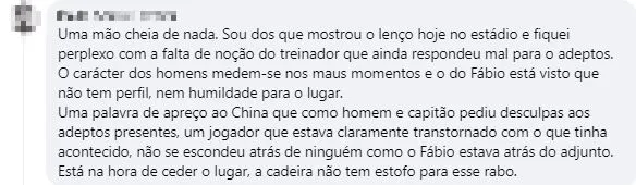 Alguns dos comentários que se podem ler nas redes sociais do clube madeirense.