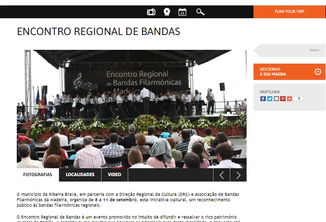 Informação no site oficial do Turismo da Madeira
