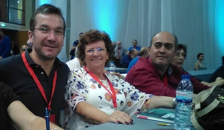 Agostinha Andrade entre dois ex-líderes do Bloco de Esquerda-Madeira.