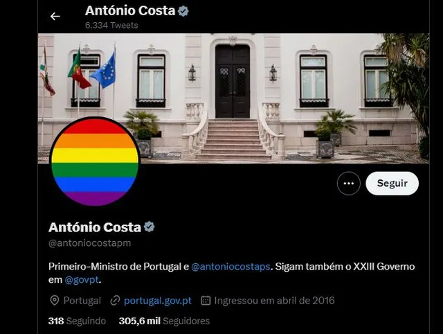 Twitter do primeiro-ministro António Costa