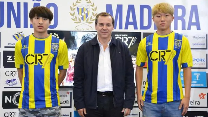 Os dois reforços apresentados hoje pelo União da Madeira.  Foto União da Madeira