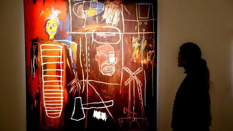 O ‘graffiti’ inspirado na obra “Air Power” de Basquiat foi o artigo mais caro.   Foto DR