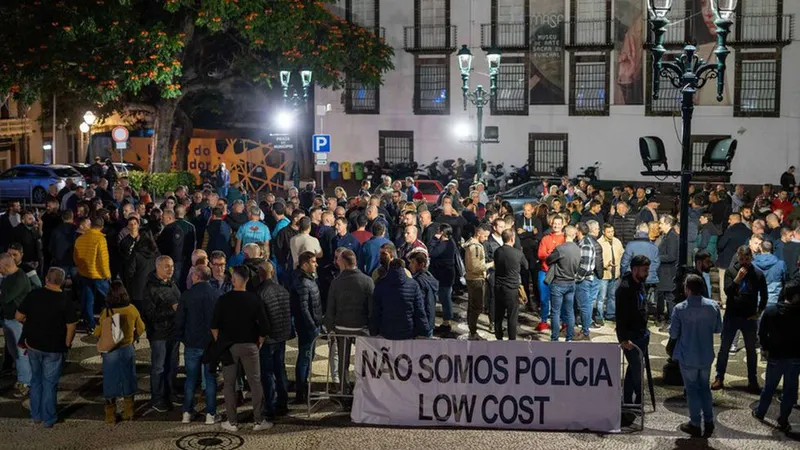 Manifestação das forças de segurança na Madeira.&nbsp;