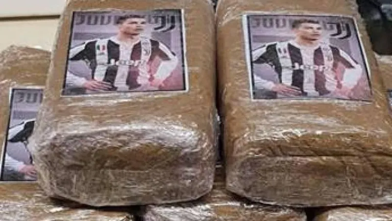 Os pacotes de canábis apreendidos pela polícia francesa.