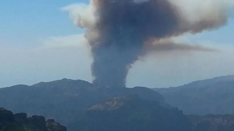 Incêndio visto do Pico do Areeiro. Foto DR