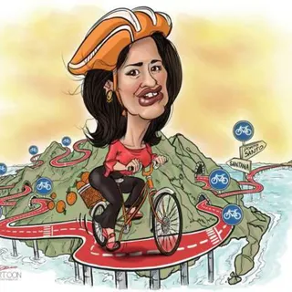 MAIO - Ela não pára. Rubina quer dar a volta a Madeira em ciclovia... ganhou uns patins.