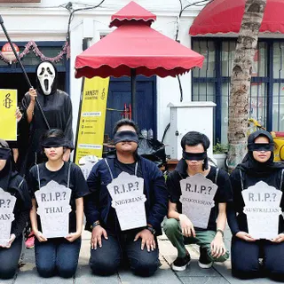 Após protestos, a aplicação da pena de morte está suspensa desde 2016. Foto&nbsp;Vellen Augustine/Jakarta Post<br>
