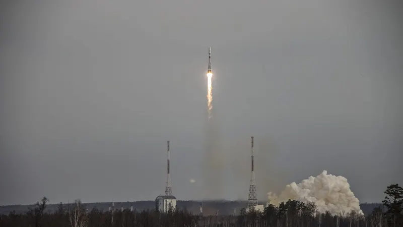 Nave Soyuz, da agência espacial russa Roscosmos