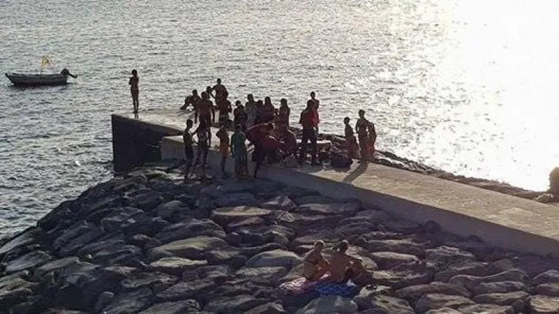 Momento do socorro. Foto DR